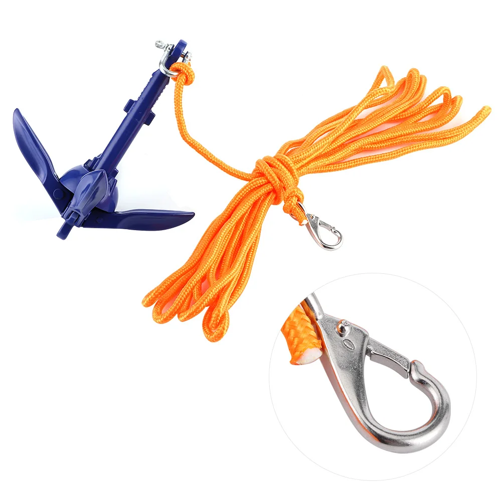 Marine Folding Anchoring Kit 4‑Tine Anchor Rope Hook Watercraft Acc for Boats Kayak Canoe Sailboat