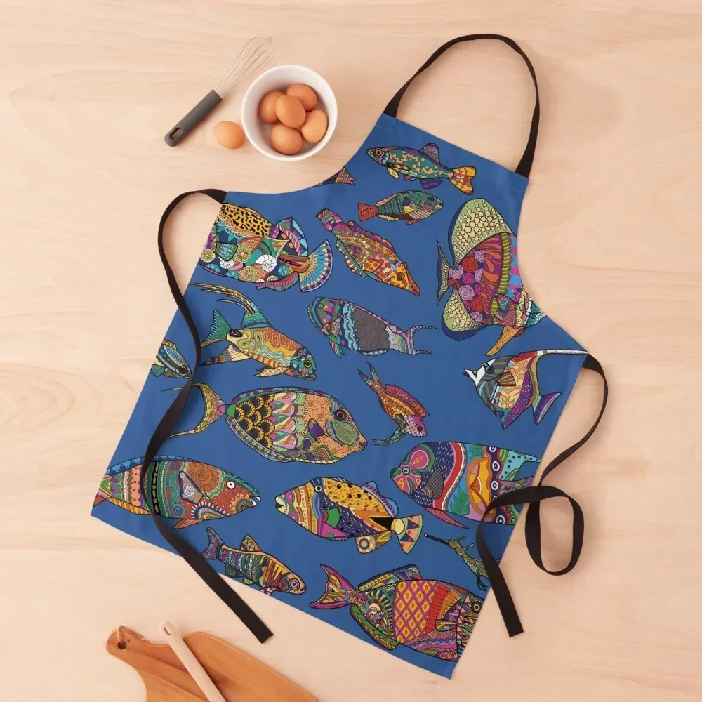 

fish Apron Kitchen Supplies Idea Goods painting Women's Dress Trim Cloth Apron