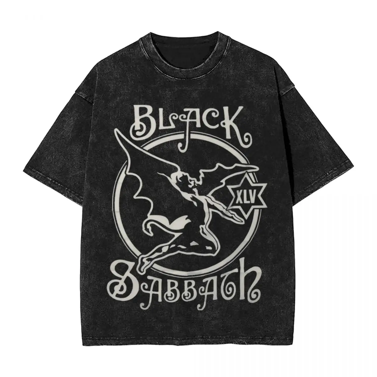 Black Sabbathes Rock Music T Shirt Hip Hop Washed Cotton Harajuku T-Shirts Heavy Metal for Men Women Tops Streetwear Graphic