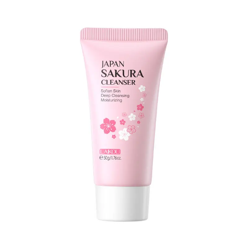 Sakura Facial Cleanser Exfoliating Deep Cleansing Pores Oil Control Face Wash Foam Whitening Moisturizing Facial Cleaning 50g