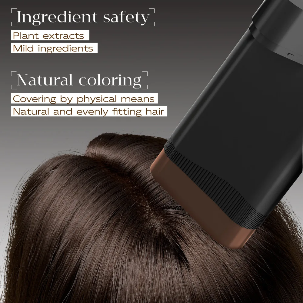 Hair Color Stick For Men Women Quickly Covers Gray White Hair Concealer Waterproof Hairline Disposable Covering Hair Dye Stick