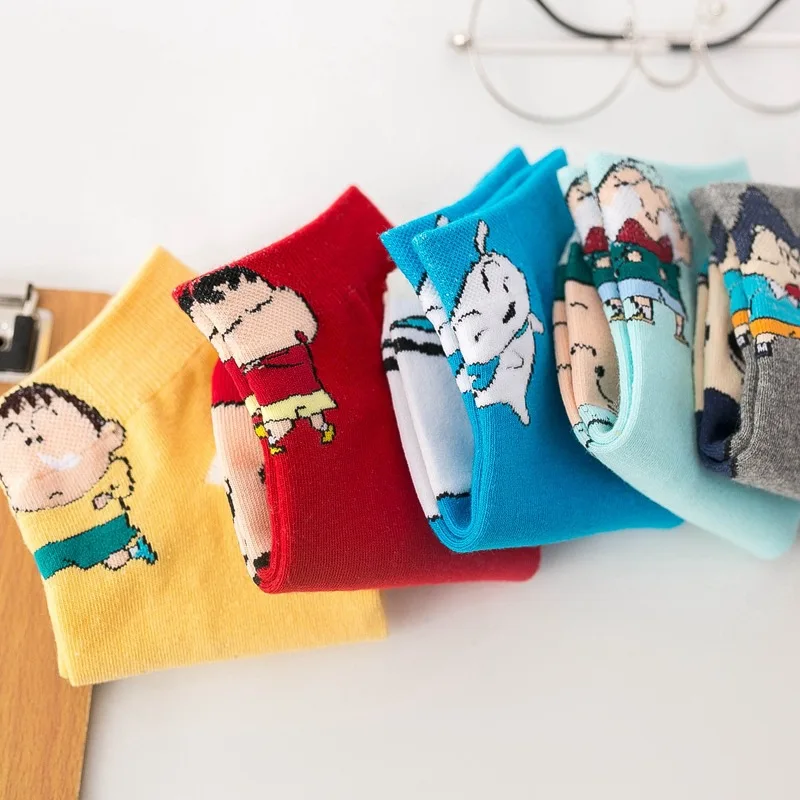 Crayon Shin-chan Cartoon Casual Socks Kawaii Socks Cute Anime Pure Cotton Lovely Short Sock Charm Small Gift