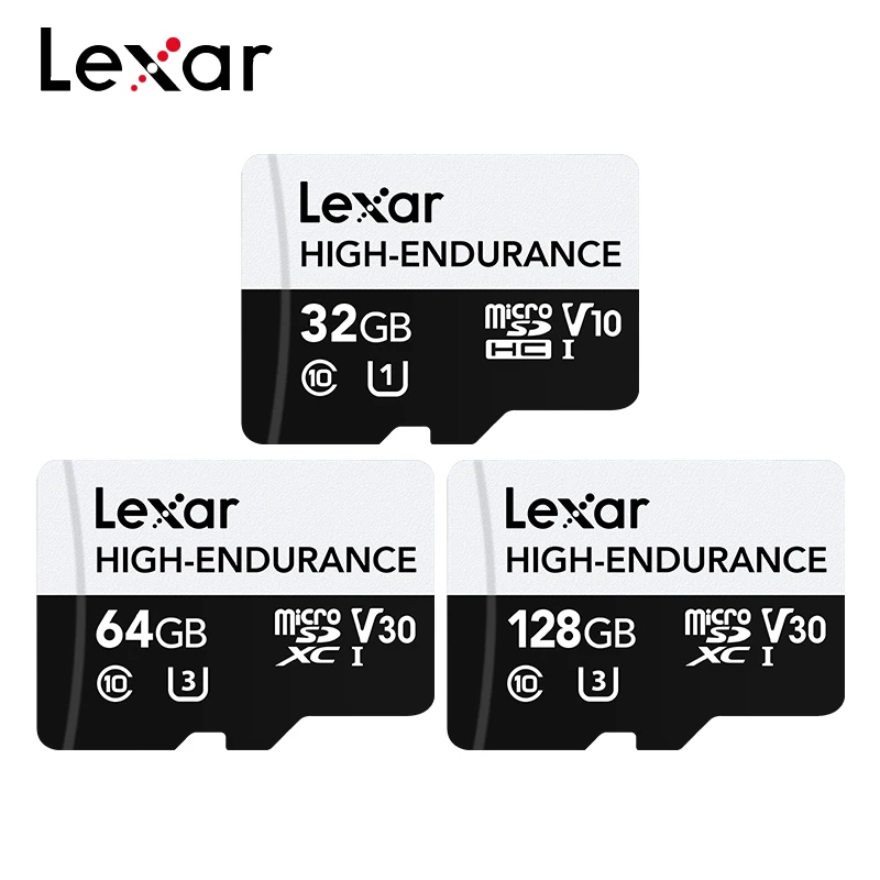 Lexar High-Endurance Micro SD Card 32GB 64GB 128GB 1080p Full-HD 4K Video Monitoring TF Memory Card for Dash Cam Security Camera