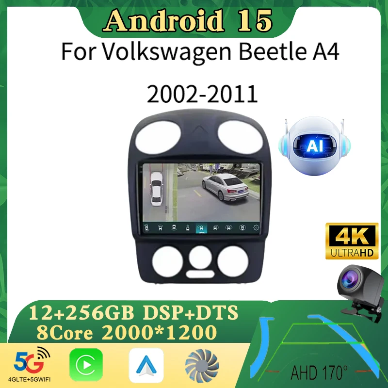

Android 15 Car Radio For Volkswagen Beetle A4 2002 - 2011 Multimedia Video Player Navigation stereo No 2din 2 Din DVD Auto WIFI