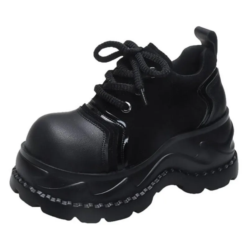 أحذية فاخرة مقسمة ذات نعل سميك منخفضة الارتفاع بمقدمة مستديرة ورباط علوي وكعب مقاوم للانزلاق لخريف وشتاء 2026 أحذية رياضية مكتنزة Zapatos Mujer