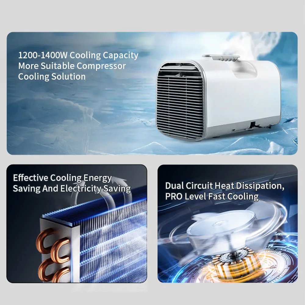 Portable Tent Air Conditioner APP Voice Control 1300W 110V/220V for RV Camping Air Conditioner Tents Car Air Conditioner