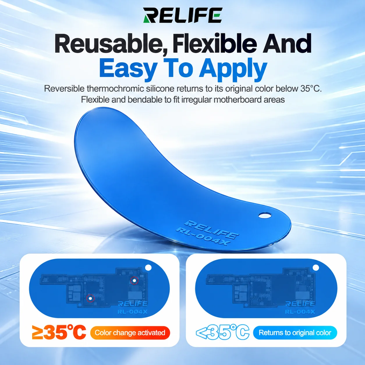 RELIFE RL-004X High Transparent Short Circuit Test Film Thermochromic Fault Locator For Cellphone Motherboard Repair