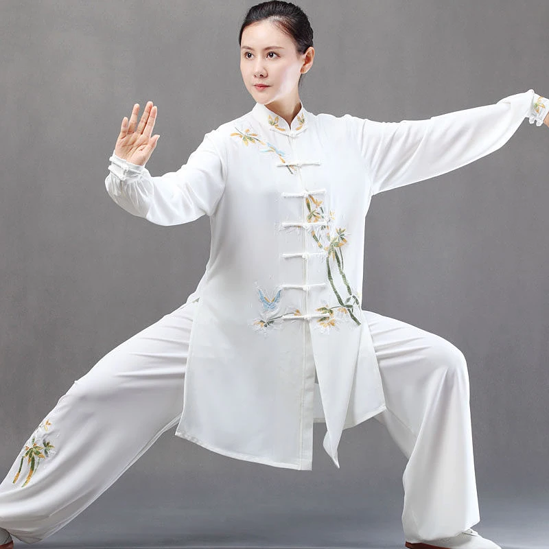 Custom Made White Double Silk Linen Tai Chi Suit, Premium New Unisex for Spring/Autumn Martial Arts Practice