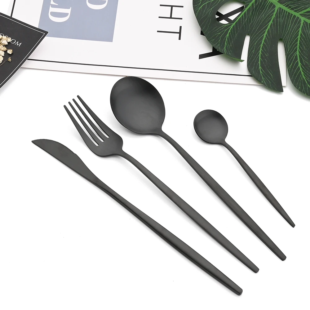 6Pcs Matte Stainless Steel Dinner Fork Set Cutlery Gold Silverware Kitchen Flatware Western Dinnerware Restaurant Table Forks