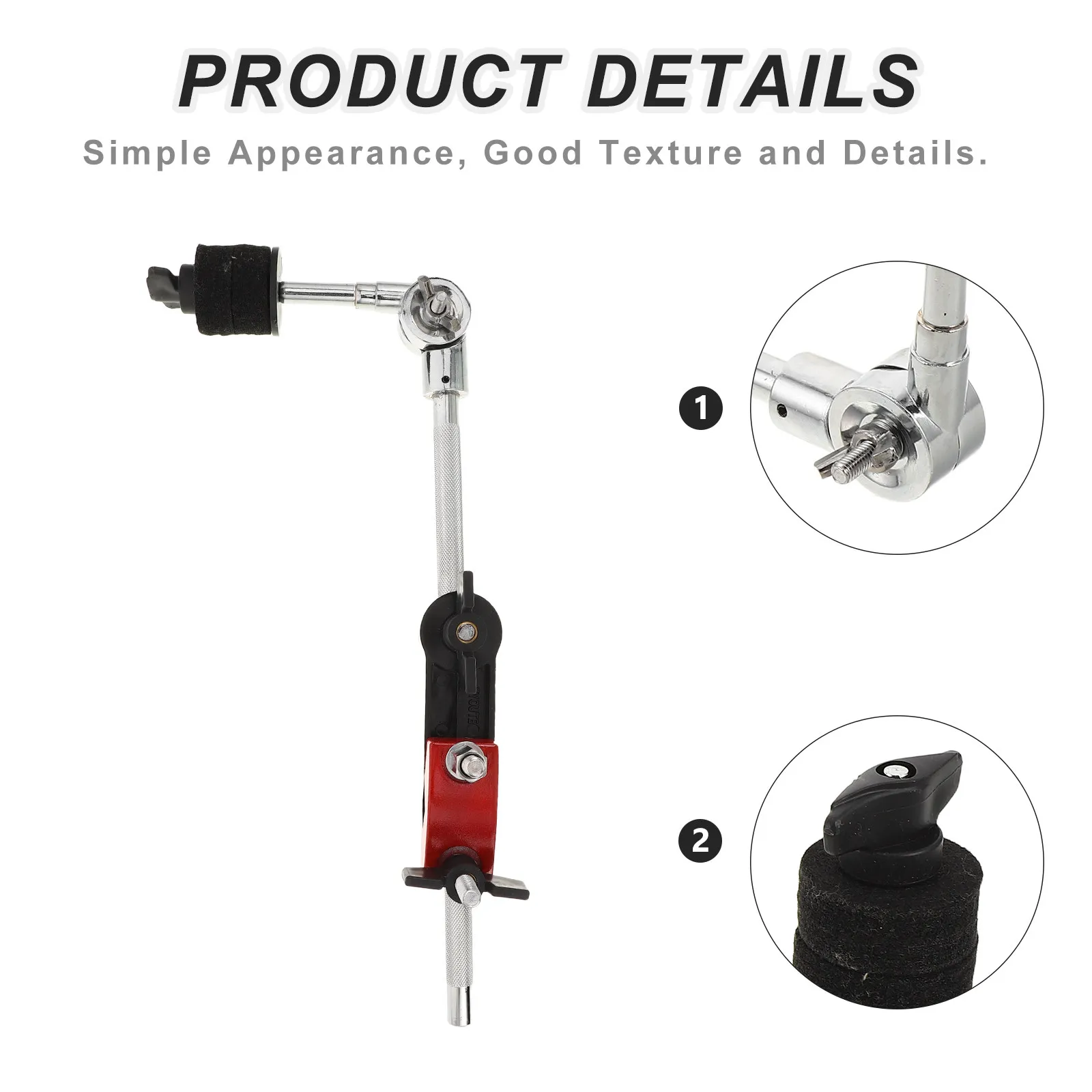 Adjustable 13.2inch Cymbal Extension Boom Arm Clamp Drum Set Hardware Percussion Accessories Expansion Cymbal Boom Arm