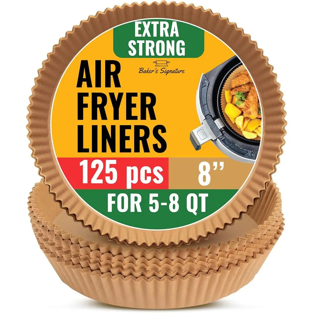 

Round Disposable Airryer Paper Liners – Non-Stick and Oil Proof, Easy Cleanup, Great for Oven, Pans & Baking – 8 Inch or 5-8 qt