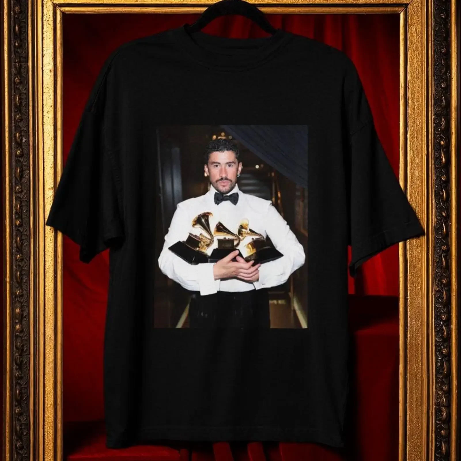 Bad Bunny Grammy awards show 2026 vintage Washed graphic designer clothes Top For Everyday Wear Stretched Versatile streetwear