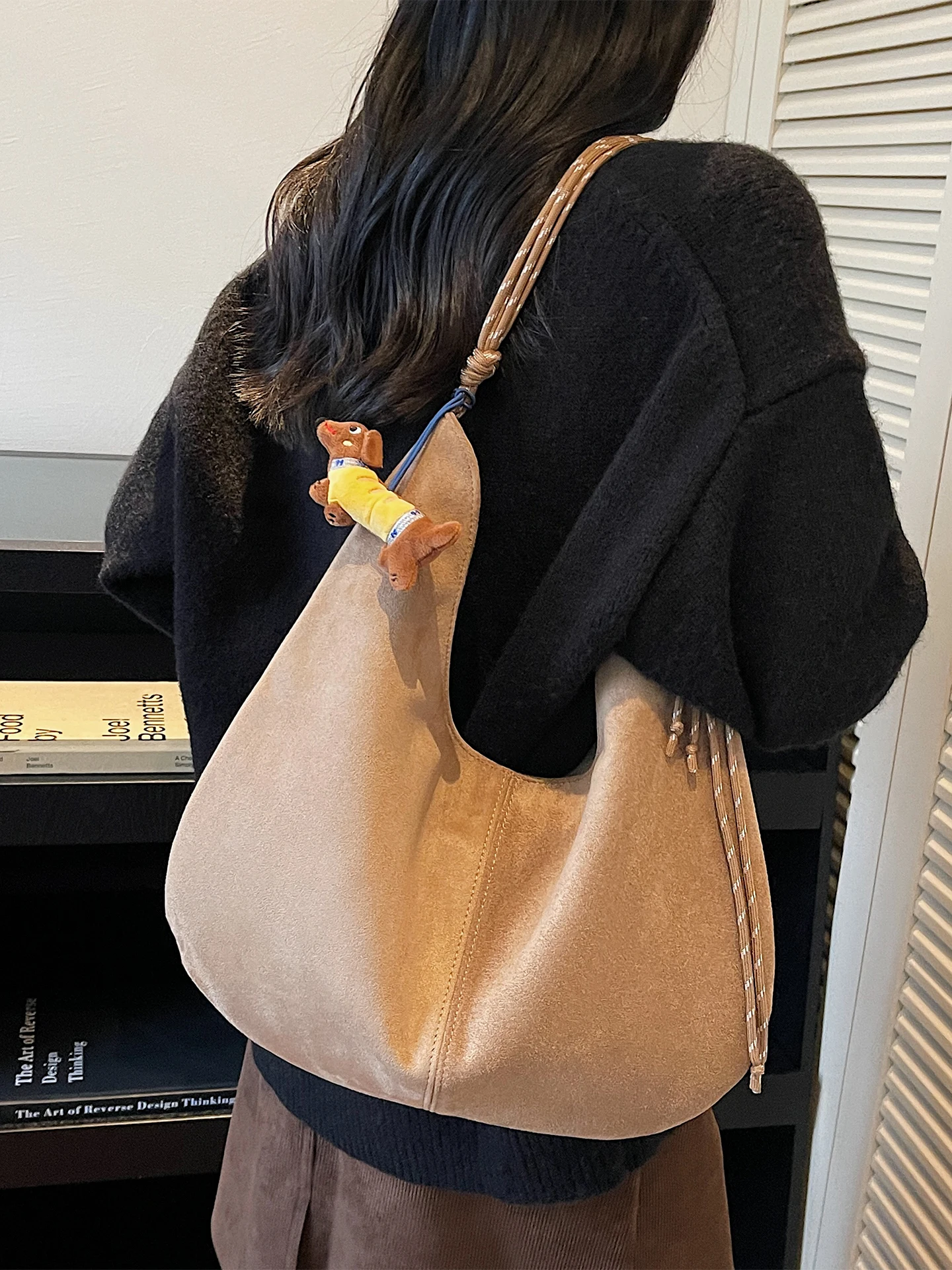 

Retro Suede Women's Tote Bag Large Capaci Single oulder Bag Casual Simple Sle Fall Winter High End Feel ILINX Brand