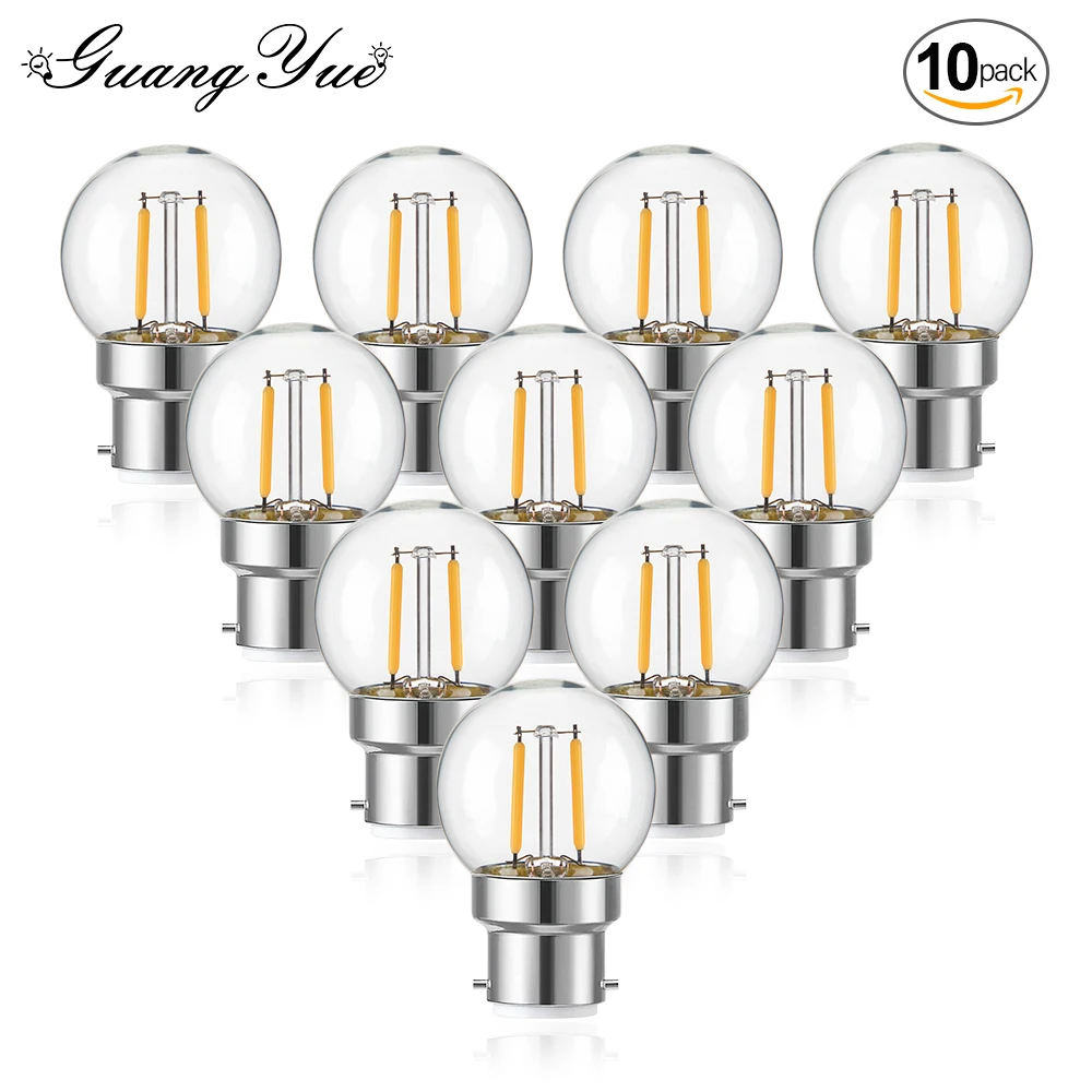 

Vintage G40 B22 Dimmable Led Bulb 220V 1W Warm White Replaceable Pendant Energy Saving Retro Filament Lamp Indoor Outdoor Light