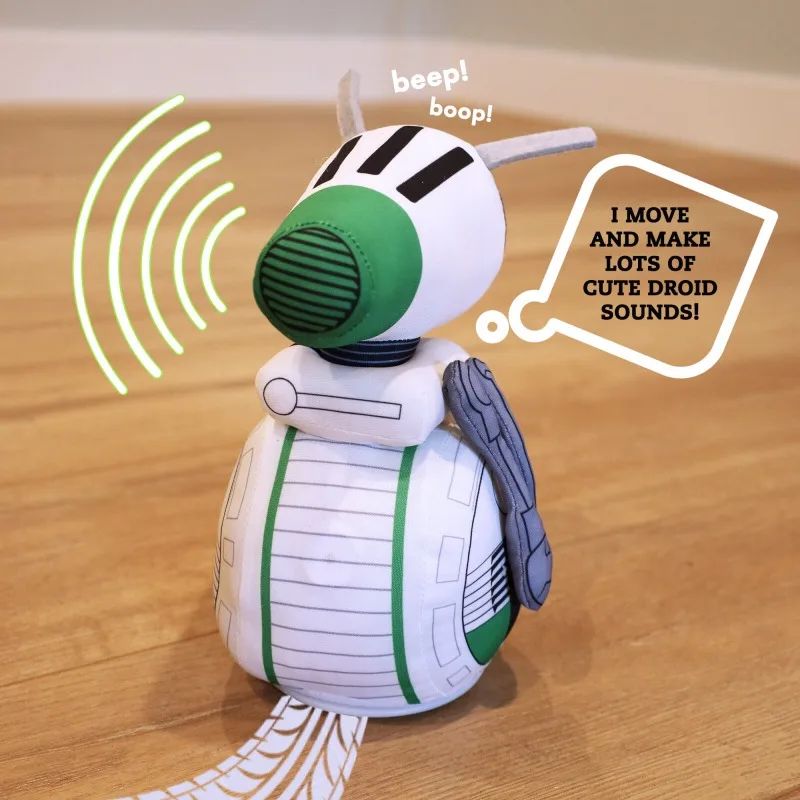 

Star Wars Bump N Go D-O Anime Action Figures Electronic Plush Toys with Authentic Voice Collection Ornaments Children Gifts