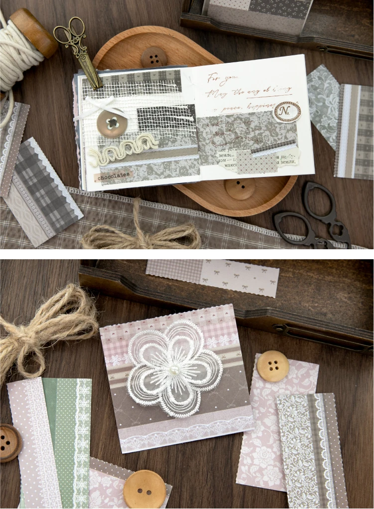 Journal GO 20 Stück Süße Spitzen-Traum-Notizblöcke Scrapbooking Journaling Basis Collage-Materialien Schul- und Bürobedarf Notizblock – Detail 13