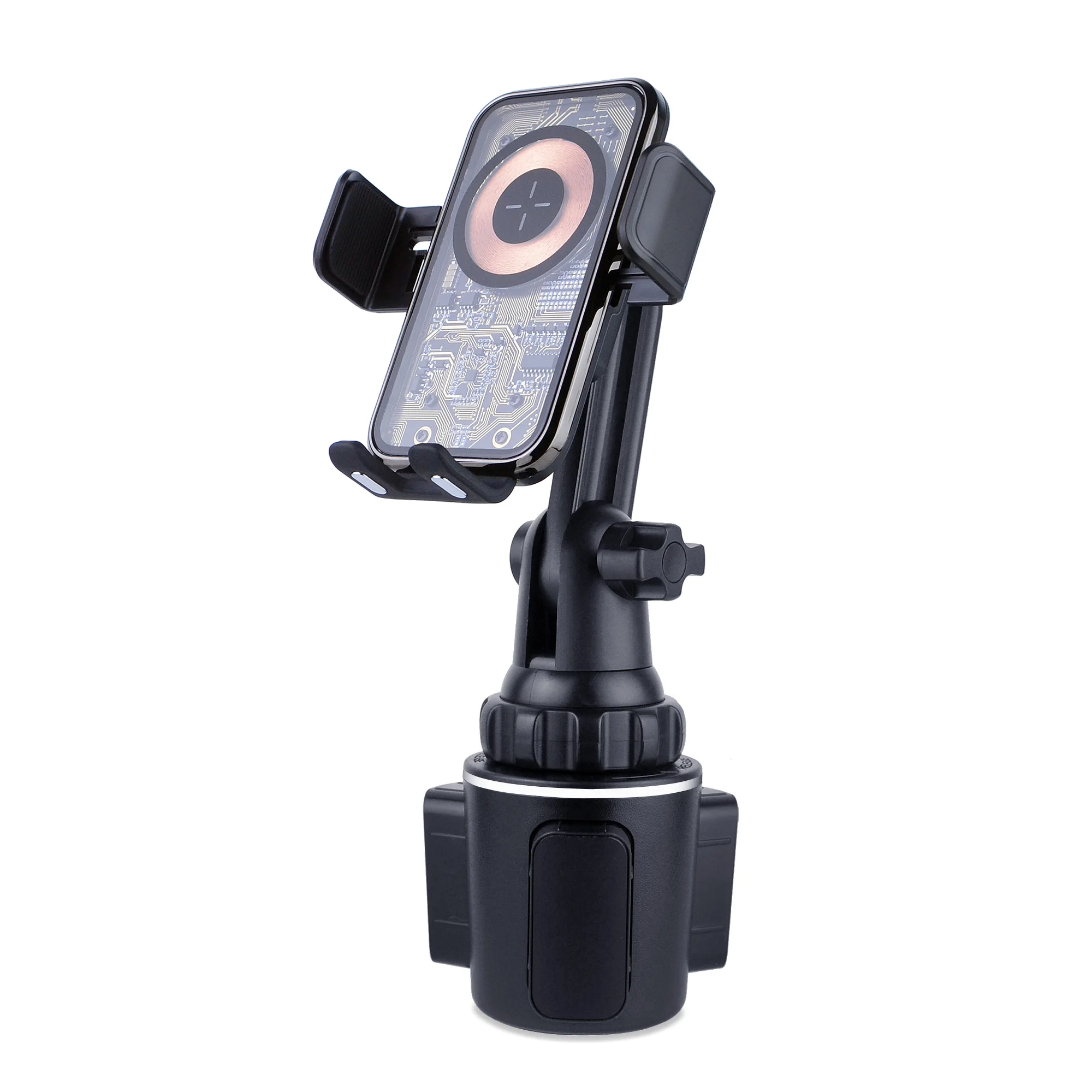 Universal Car Cup Phone Holder Mount Qi Wireless Fast Charger Automatic Infrared Smart Sensor Clamping Mount Stand