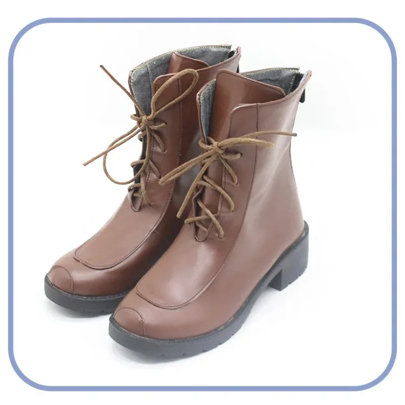 25COSSilent Witch Monika zapatos de Cosplay zapatos de cuero PU botas de Carnaval de Halloween accesorios de Anime accesorios de Cosplay hechos a medida