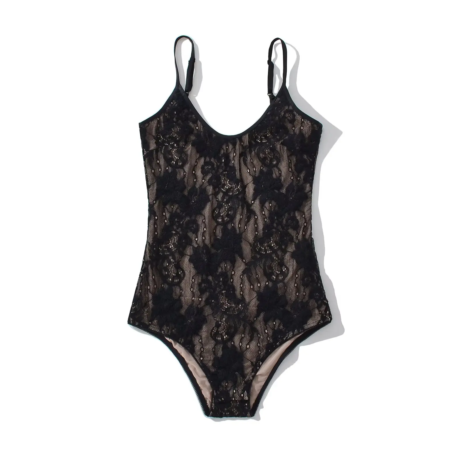 WMDR Women's Faionable Sexy Slimming Double Layer Lace Onesie H2052 High Waist Straight Leg Polyester Fiber Commute Sle
