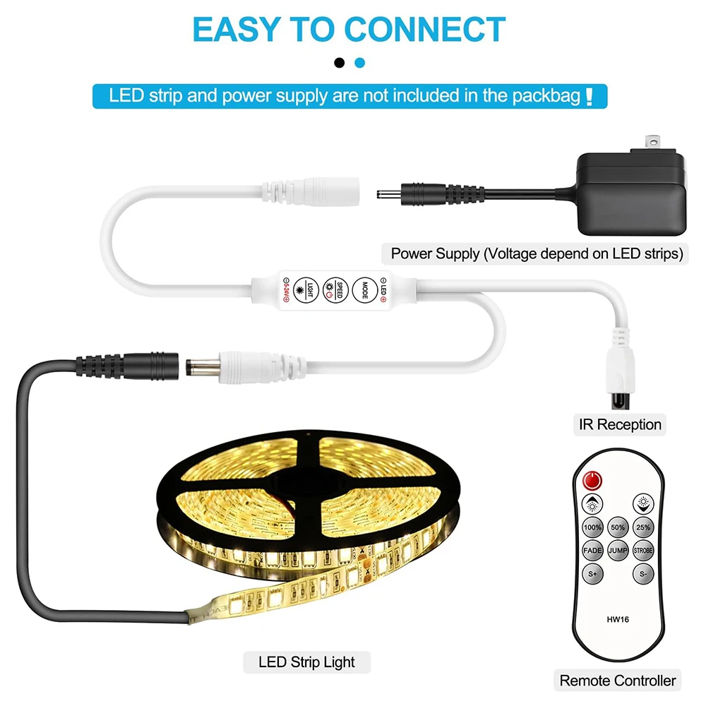 Mini Dimmer LED DC5-24V 6A bezprzewodowy pilot zdalnego sterowania przełącznik kontrolera 11 pojedynczy kolor 3528 5050 2835 COB LED Strip listwa