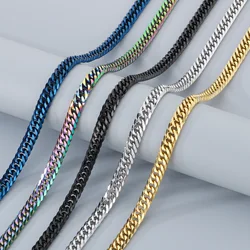 7/8mm Fashion Men Stainless Steel Necklace High Quality Silver/Gold Color Link Cuban Chain Choker Jewelry Accessory