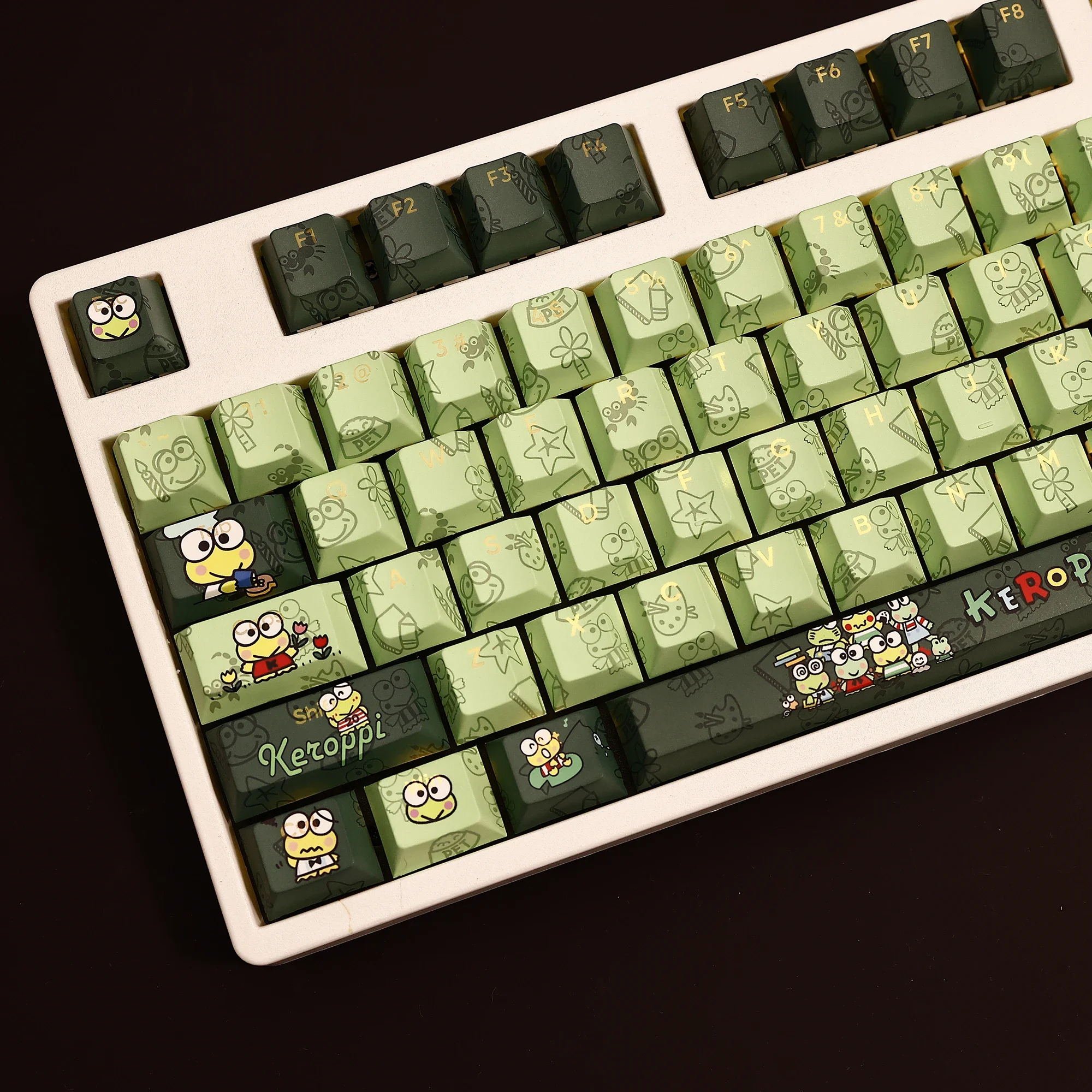 108 keys Keroppi Animation game Theme PBT Keycaps RBG Translucent Cherry Profile for Mechanical Keyboard keycaps  키캡