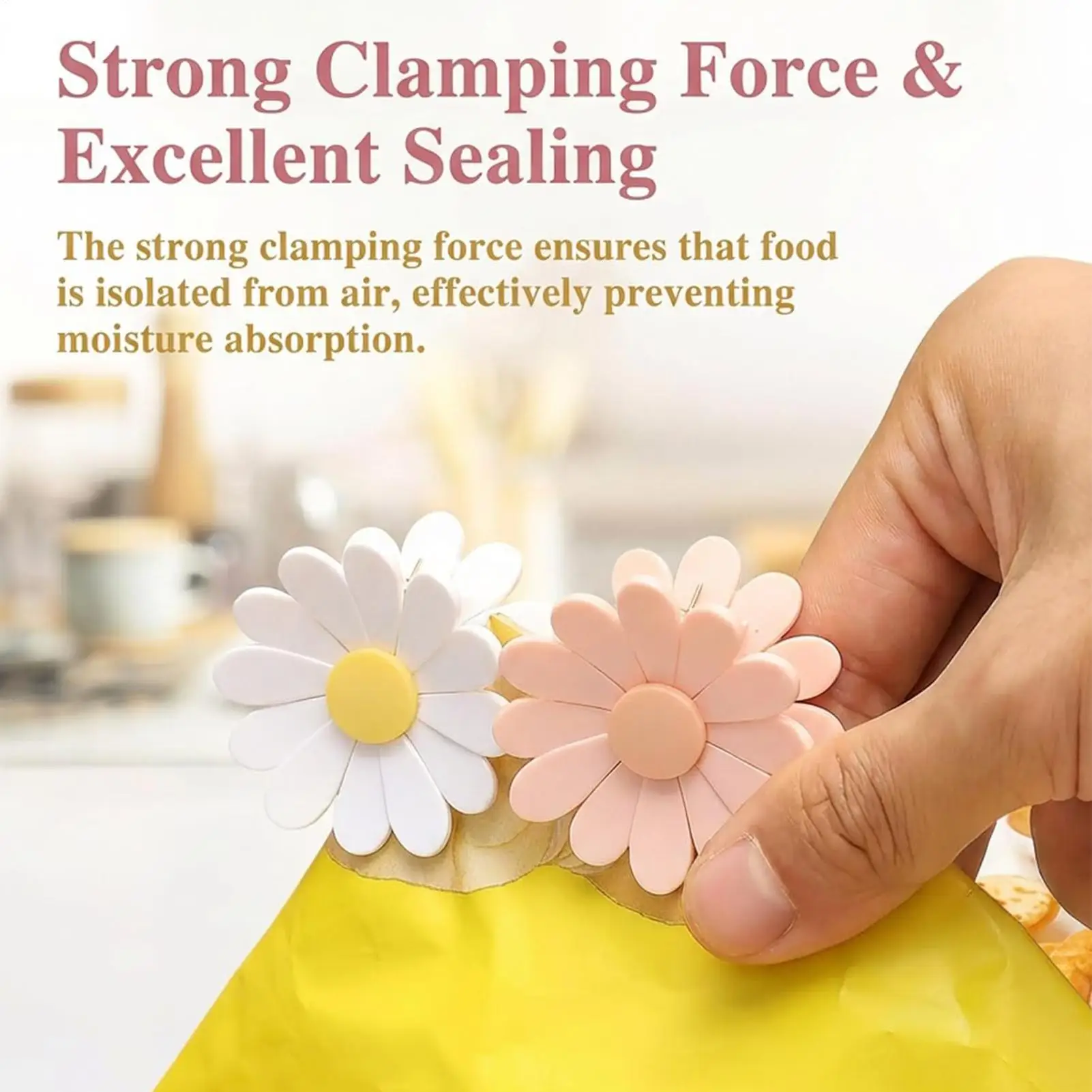Magnetic Fridge Magnet Seal Clips Flower Fridge Magnet Food Bag Clip Multifunctional Snack Sealer Food Storage Unique Petal Clip