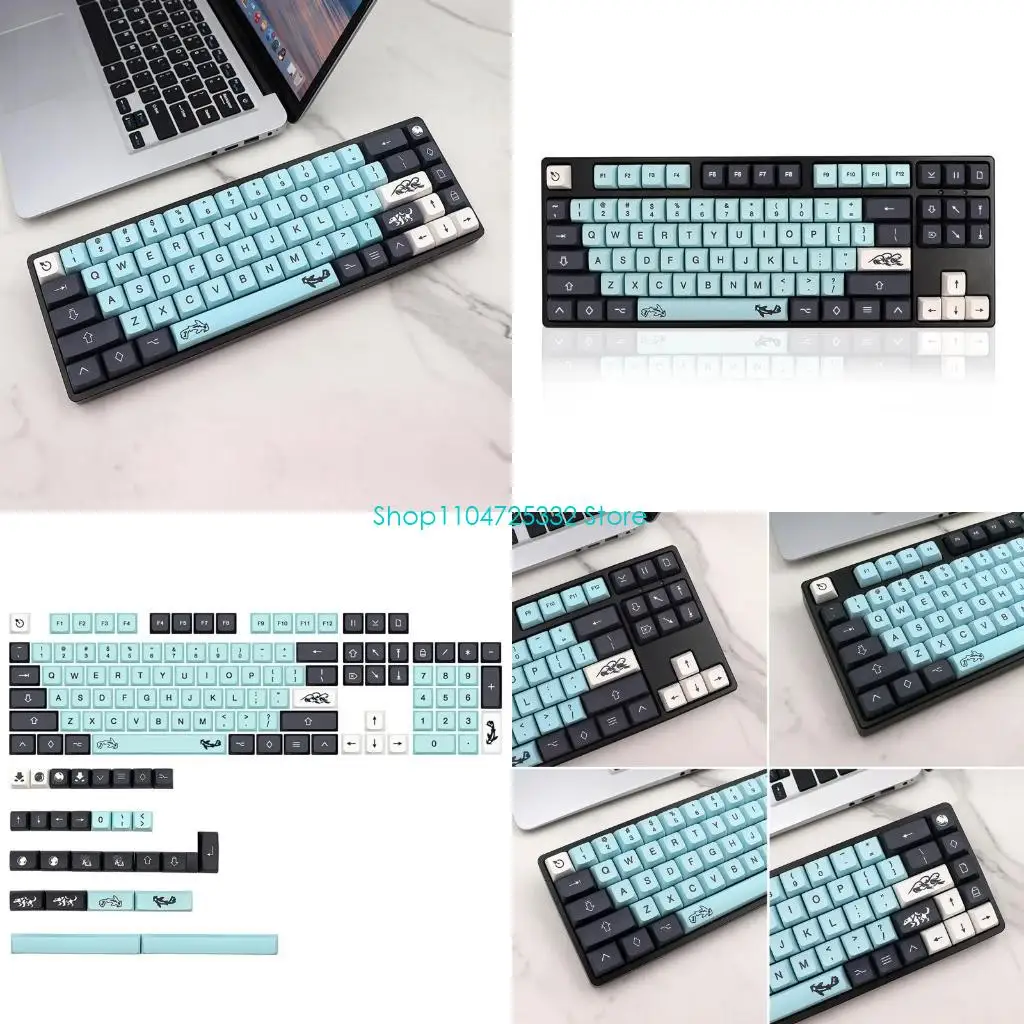 P5EA PBT Keycaps XDA Ladder Layout 132-Key 5 Sides Dye Sublimation Keycap Set for / /  Mechanical Keyboard