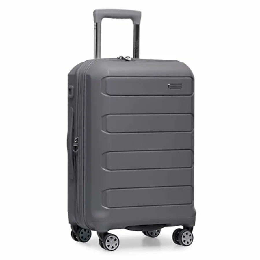 

Traveler's Choice Pagosa Hardshell Expandable Luggage with Spinner Wheels Gray 22-Inch Carry-on for Travelers Seeking Durable L