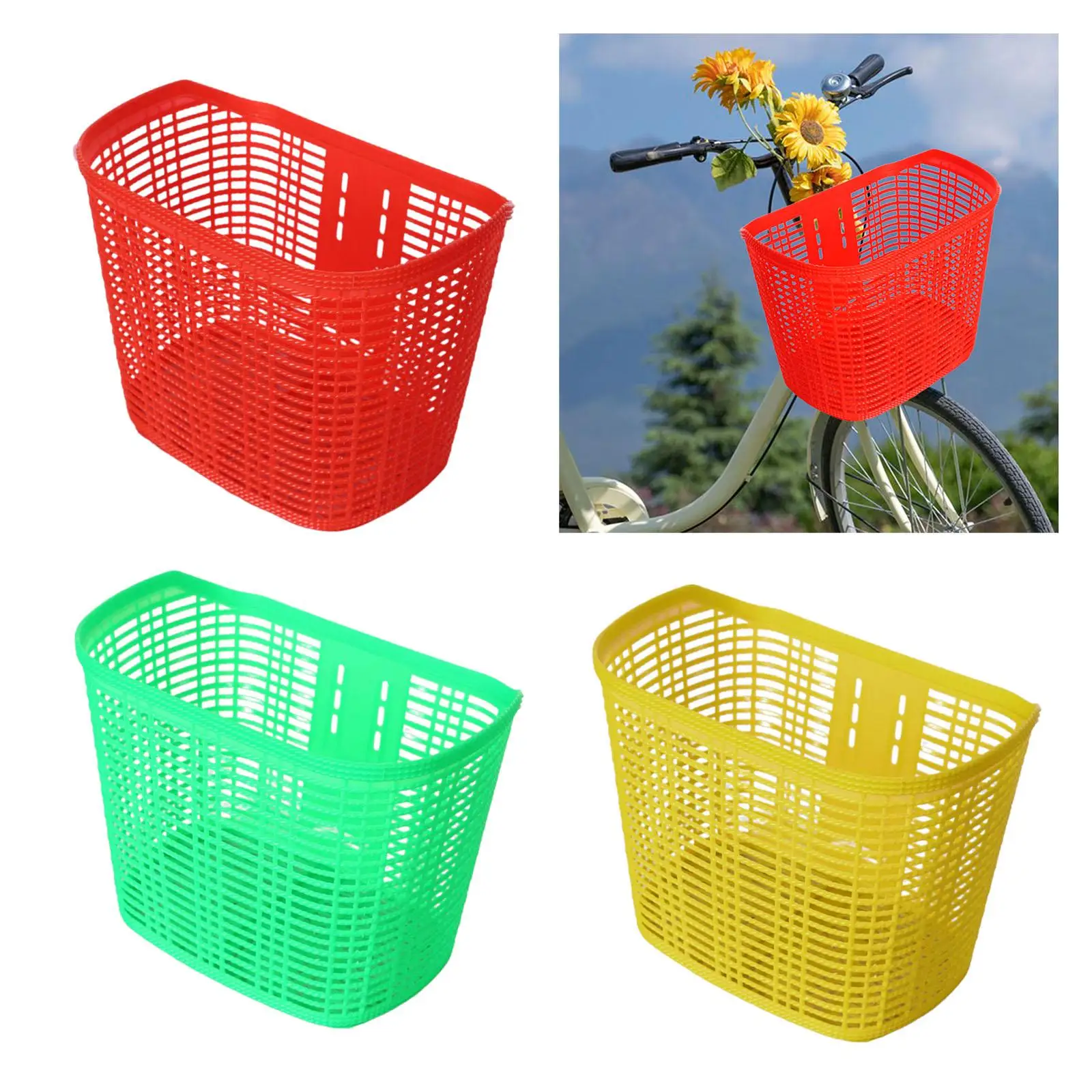 Pp Bike Basket Bicycle Front Basket Kids Bike Bicycle Cargo Basket Handlebar Basket for Luggage Commuting Picnic Riding