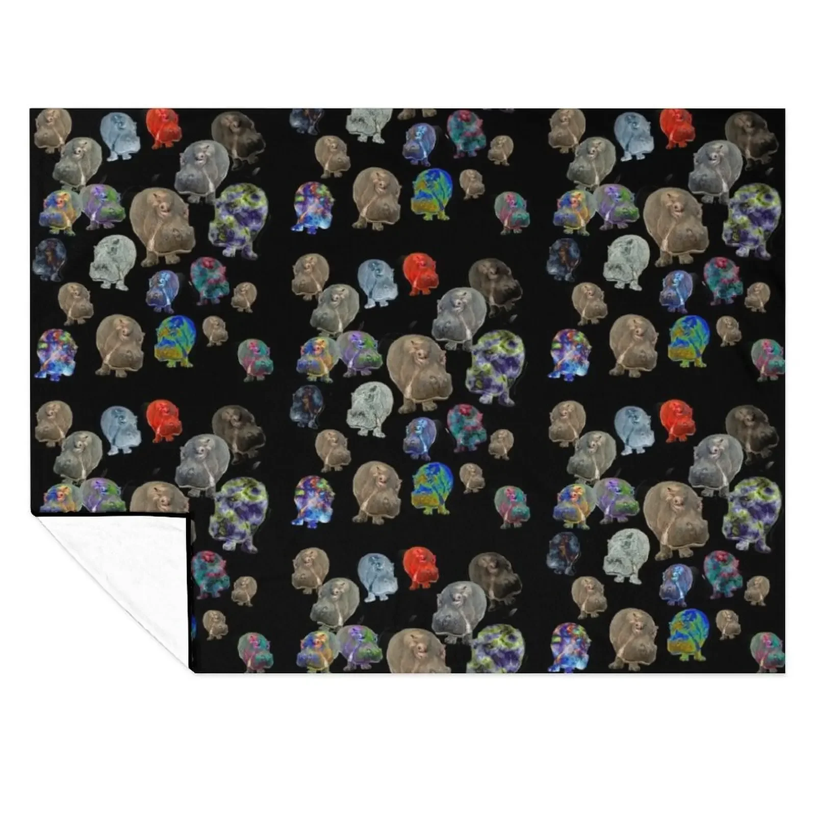 

Crazy Hippo Multiplied Throw Blanket Designers funny gift Baby Soft Blankets