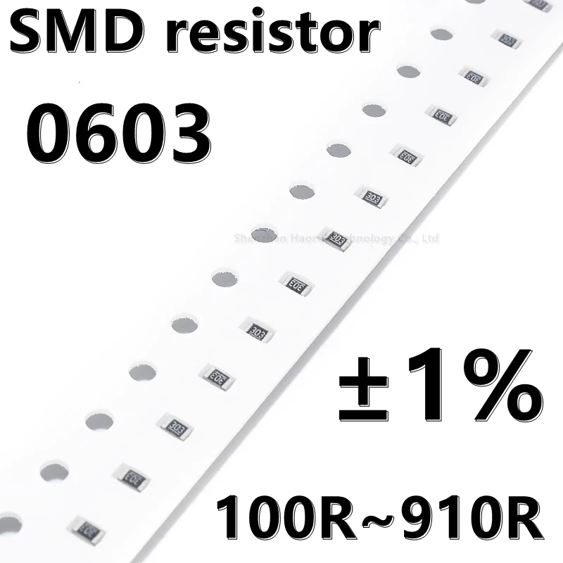 

(100 шт.) 0603 1% SMD резистор 100R 110R 120 130 150 160 180 220 240 270R 300 330R 360 430R 470 Ω 510R 560R 620R 680 820R 910R