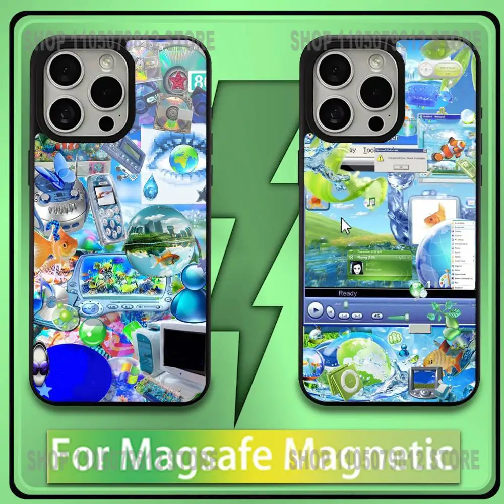 

Frutiger Aero Phone Case For iPhone17,16,15,14,13,12,11,Plus,Pro,Max,Mini Soft Magesafe Magnetic Wireless Charge