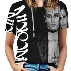 Camiseta de David Maneskin para mujer, Tops de manga corta informales de cuello redondo, camisetas de Maneskin, David Damiano, banda de David