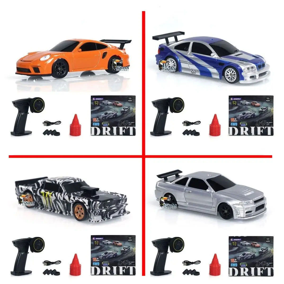 SALE 4WD RTR 1/43 RC Speed Car Four-wheel Drive Radio Control 2.4g Mini Racing Drifting Car Toys High Speed Model Gift for Boys