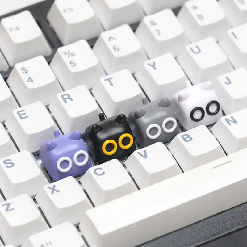 Cute Cartoon Cat Theme Keycaps Original Resin MX Switches Keycaps For  Mechanical Keyboard Accessories Gifts - Image 3