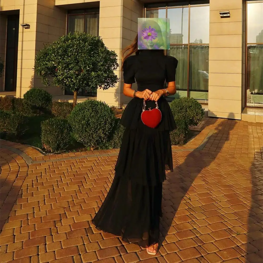 

customized Chiffon Tulle Pleat Evening Dress Customized Woman Party Dress Ankle Length Mermaid Prom Gown For Woman New