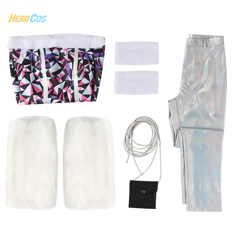 الوحش آبي Bominable تأثيري أنيمي المرأة أفخم فستان السراويل مجموعة كاملة اكسسوارات موحدة حفلة الهالوين الزي بطل كوس