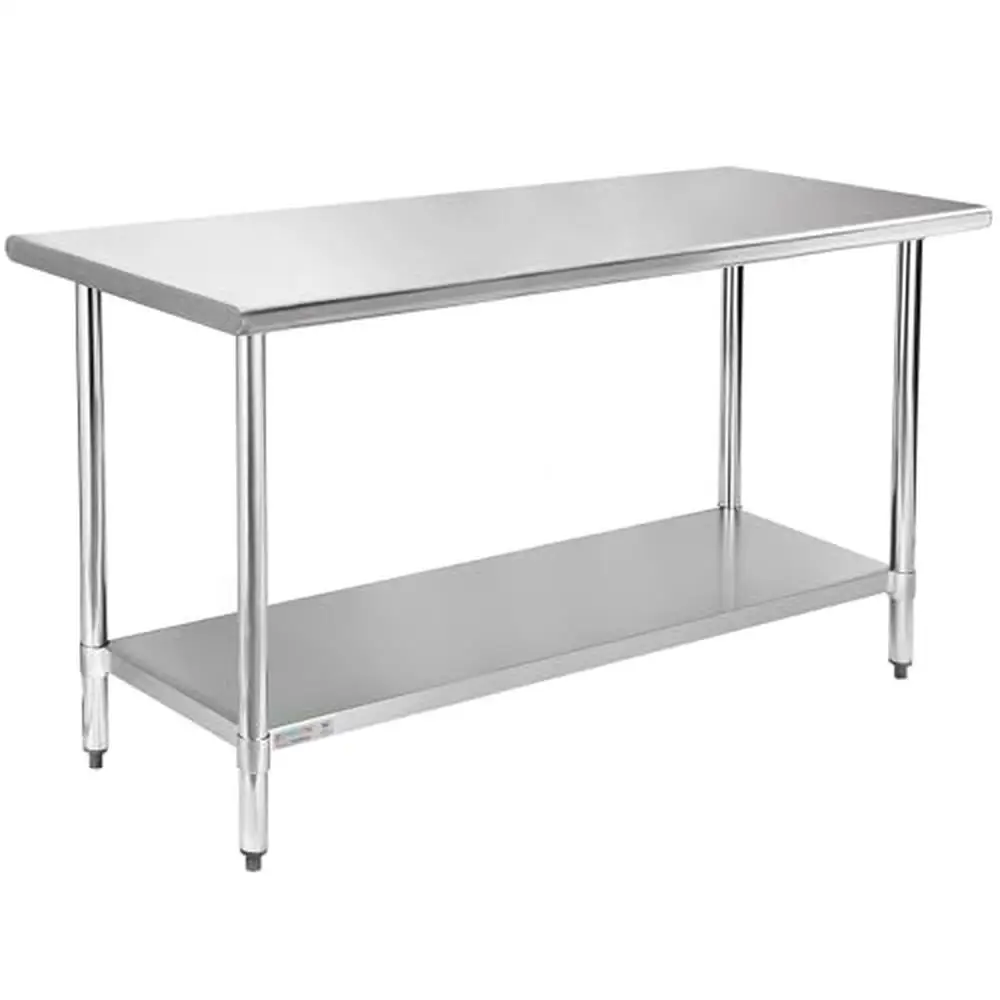 Stainless Steel Work Table 30x60 Inches w/ Adjustable Undershelf Commercial Prep & Kitchen Table Rust Resistant Multipurpose NSF