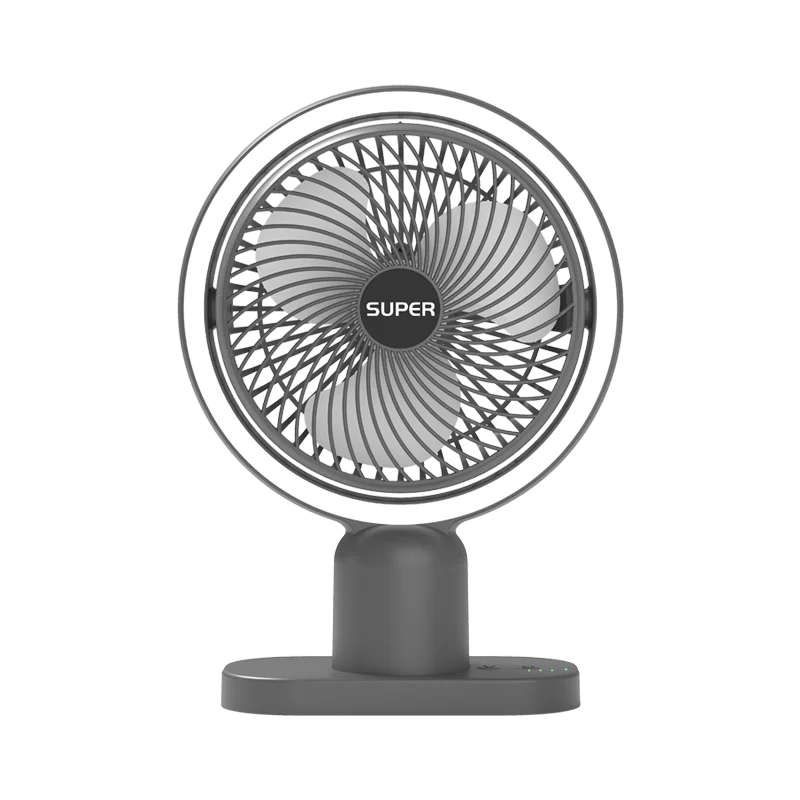 Ventilador de mesa portátil, 1200mAh, Desktop Quiet Mini Cooling Fan, Carregamento USB, Air Cooler, Ventilador de mesa para escritório, Casa com luz noturna