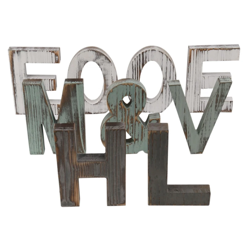 Home Decor Letter HOME&LOVE Wooden Letter Accessories Handicrafts Home Decoration Ornaments Vintage Country Style Decor