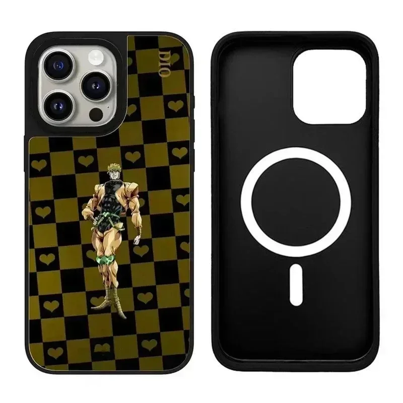 

Anime Plaid iPhone 12 13 14 15 Pro Max Mirror Surface MagSafe Case Cover Shell