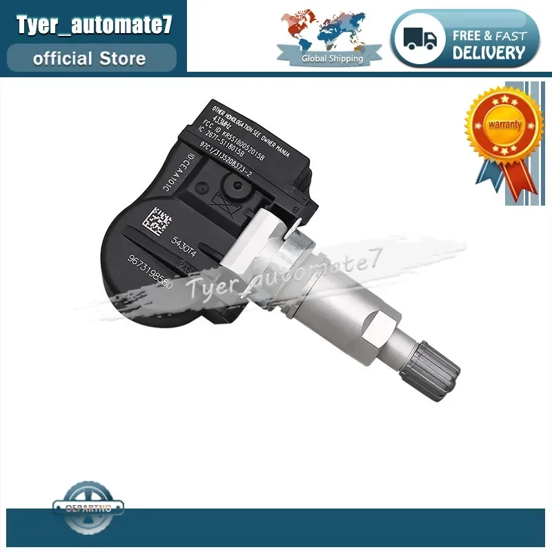433MHz 4Pcs TPMS Tire Pressure Sensor Monitoring System 9673198580 For Citroen C4 C5 C6 C8 Peugeot 207 307 407 508 607 807 1007