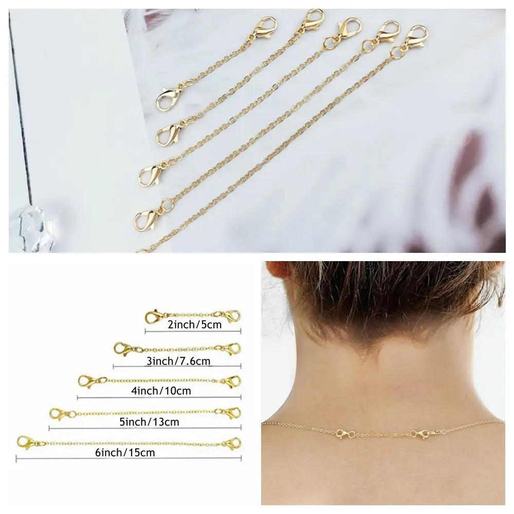 

DIY Extender Safety Chain for Bracelet Necklace Gold Color Jewelry Accessories Silver Color Jewelry Findings & Components