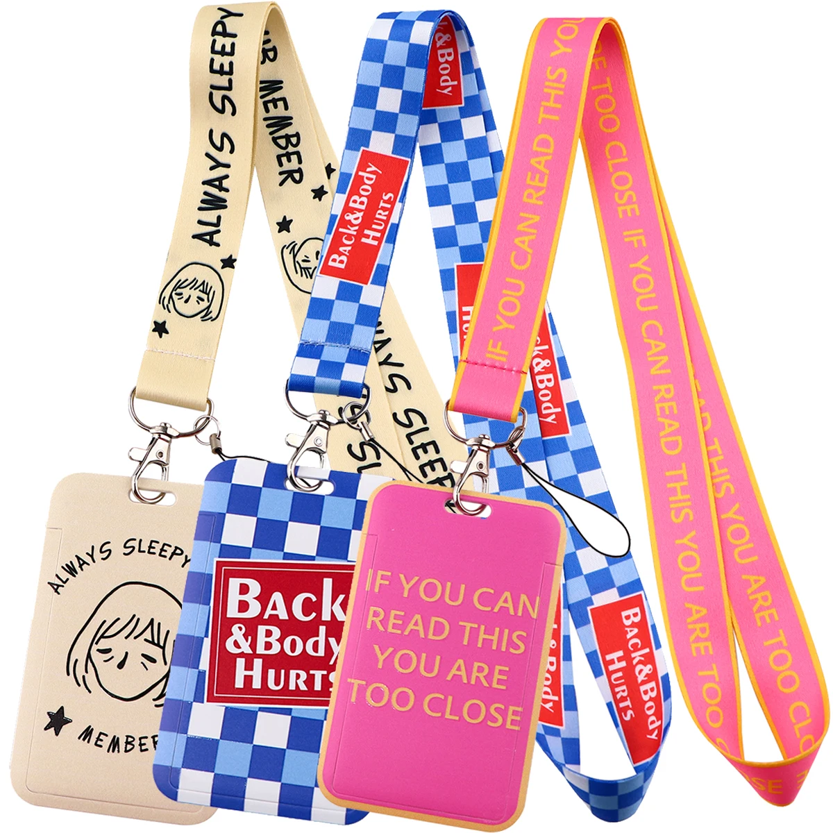 IF YOU CAN READ THIS YOU ARE TOO CLOSE Card Sleeves Neck Strap Lanyard Phone Strap ID Badge Holder Key Chain Accessories Gifts