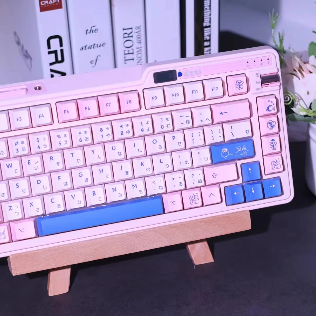 151 Keys Poco Pink Blue Keycaps PBT 5 Sides Dye Sublimation Cherry Profile Japanese 61 64 68 84 87 96 980 Mechanical Keyboard