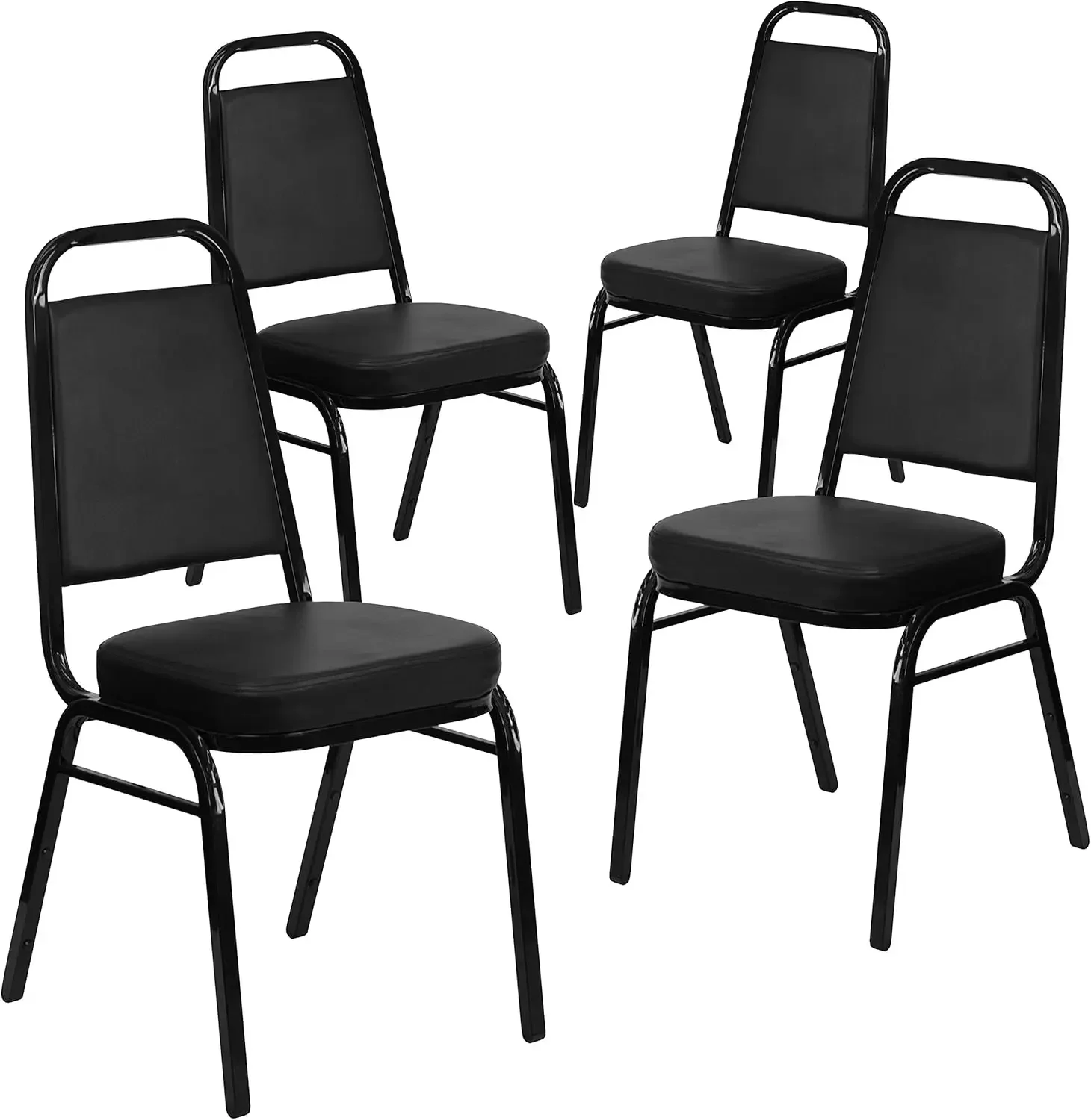 Furniture Trapezoidal Vinyl Banquet and Event Chairs, Commercial Event Chairs with Padded Seats and Backs