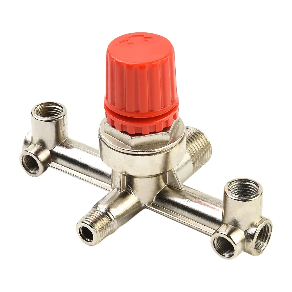 Original Gas Gauge Compatible Double Outlet Tube Air Compressor Switch Pressure Regulator Valve Zinc Alloy Material