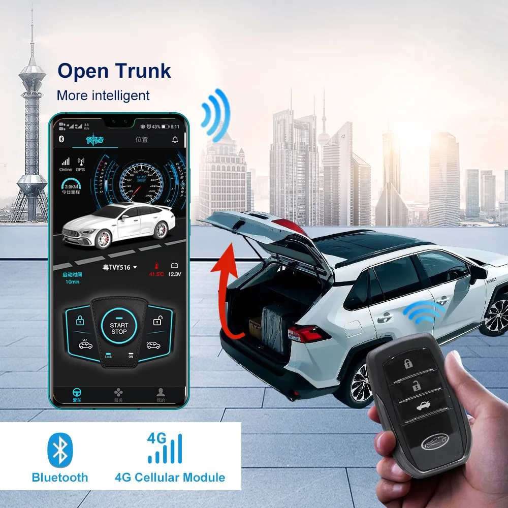 OVI Auto Start op afstand Auto-alarmsysteem met afstandsbediening Smart Phone Motorstart