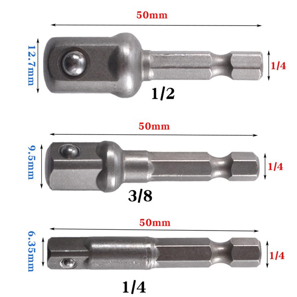 Gray Socket Adapter Quick Change 1 4 Chuck Alloy Steel Material Chrome Vanadium Steel Hand Socket Set Conversion
